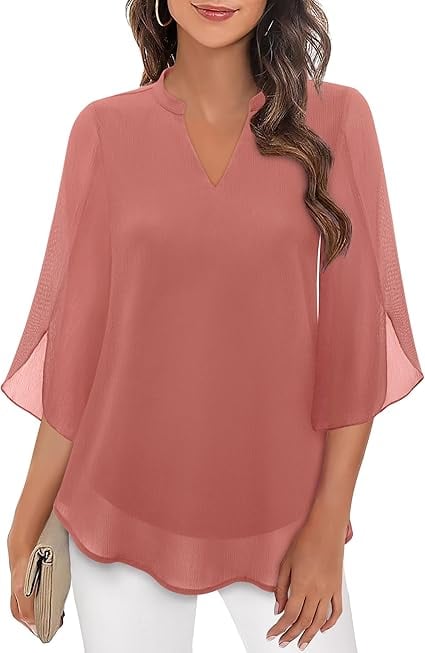 Styliani - Blusa De Gasa Con Cuello En V