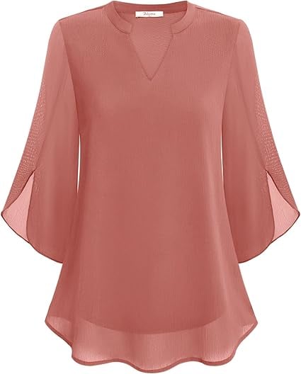 Styliani - Blusa De Gasa Con Cuello En V